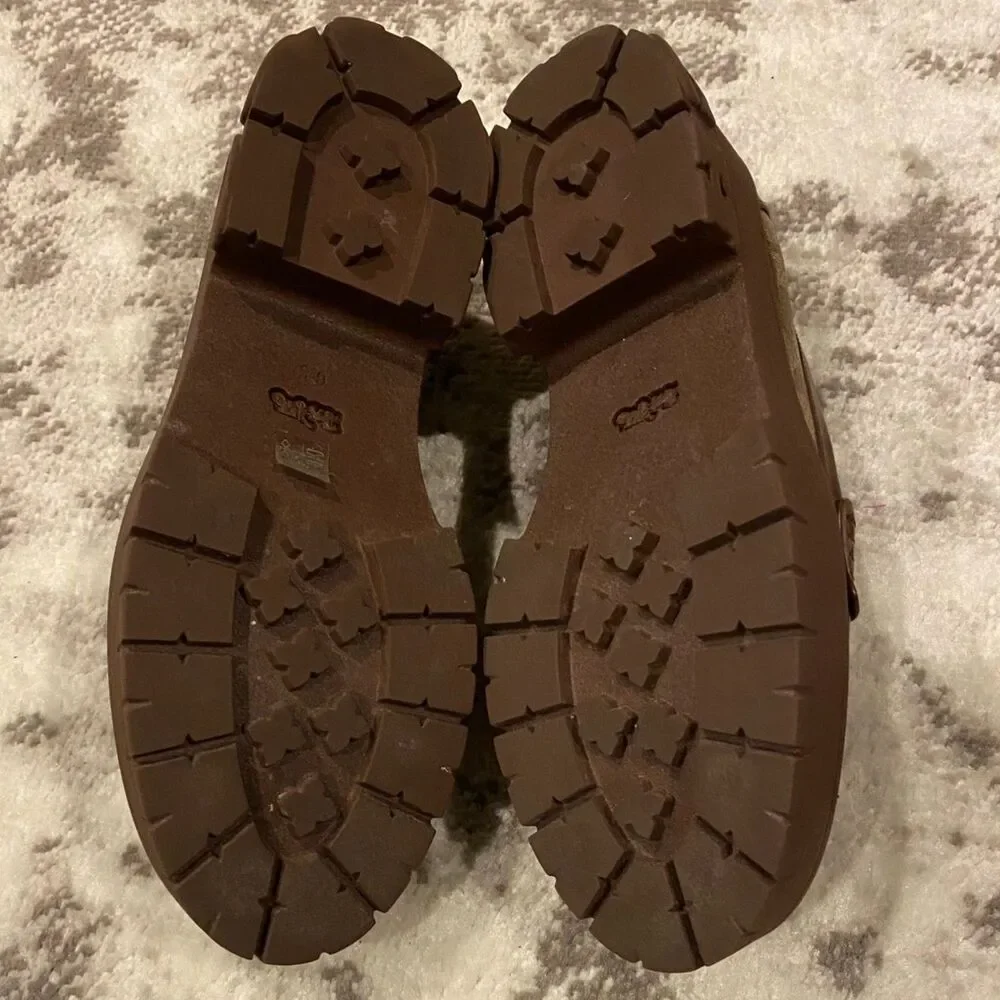 COACH Ruthie Loafers In Signature Canvas Khaki/Walnut Sz 6.5B NIB
